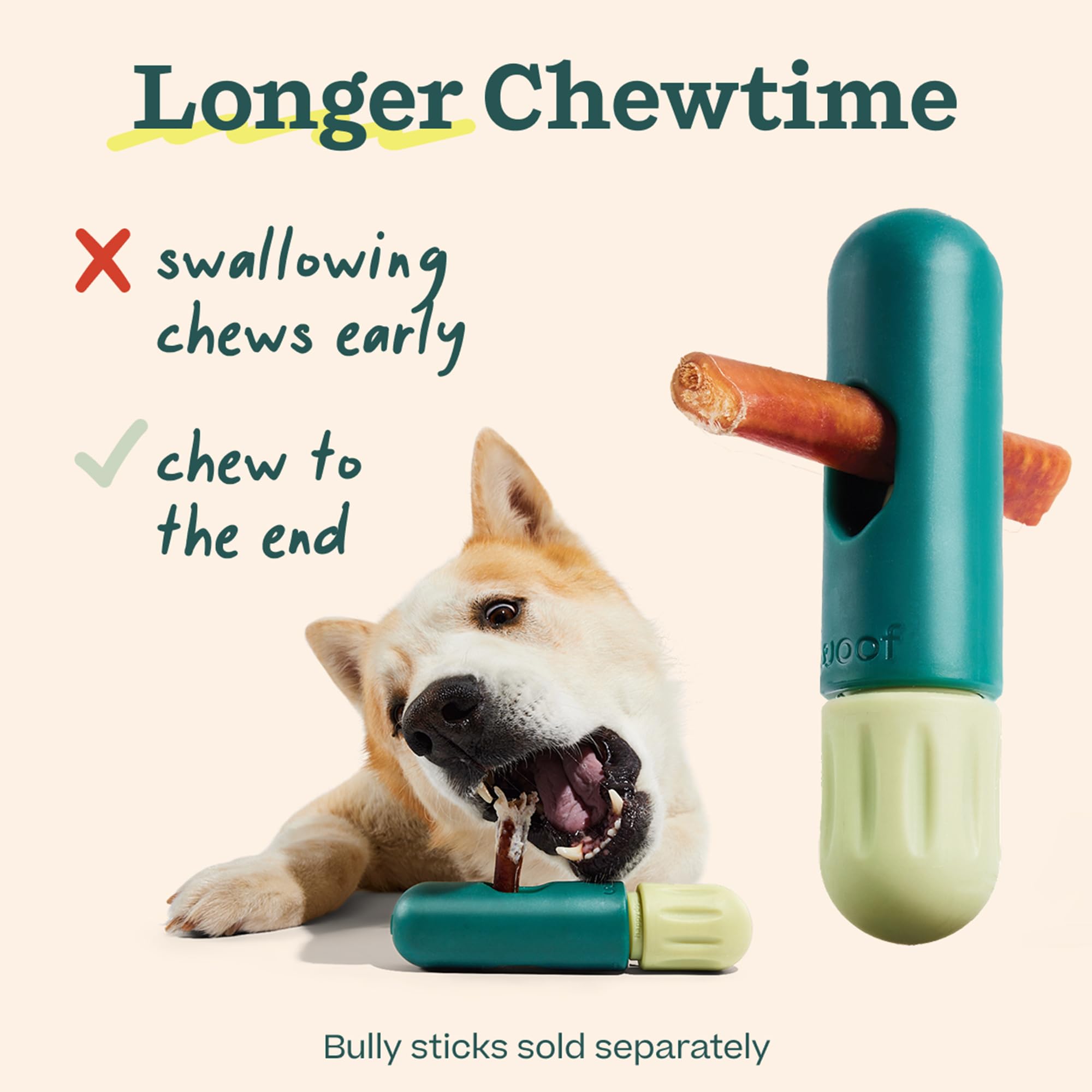 WOOF BullySafe durable-material construction promises lasting chew-time during busy days.