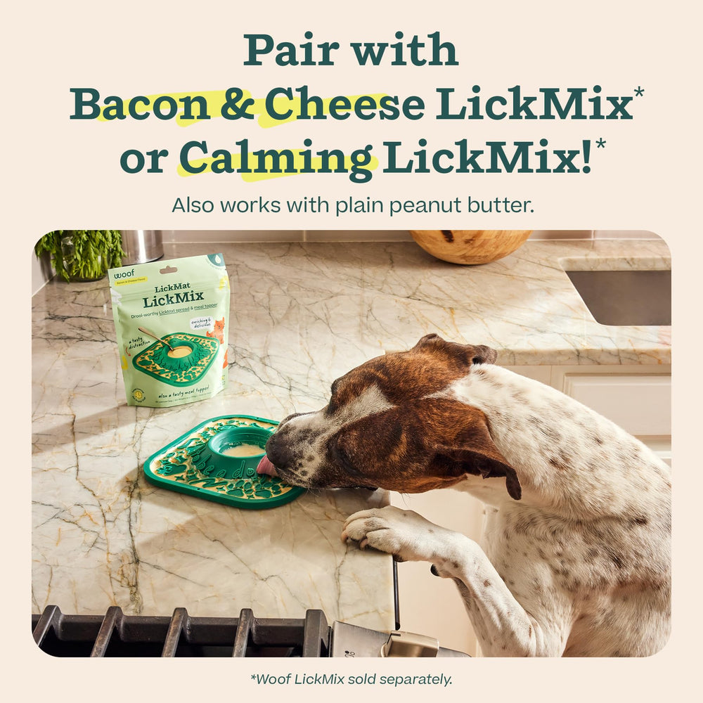 WOOF LickMat BPA-free silicone ensures safe, easy cleaning after meals