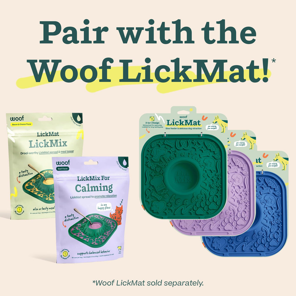 WOOF LickMixes lower-calorie-option offers a lighter licking treat.