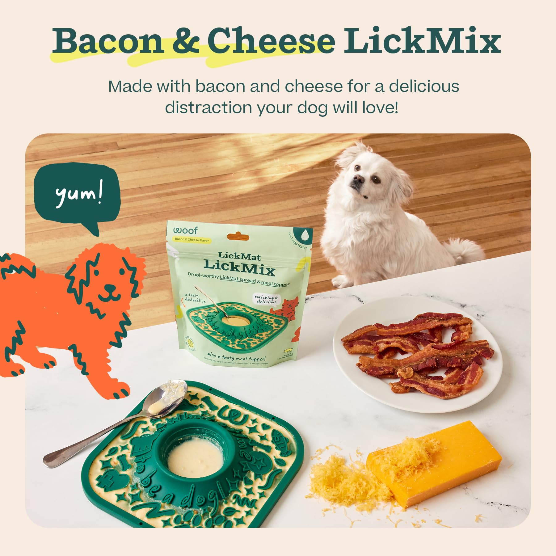 WOOF LickMixes supports mealtime calm during busy moments.