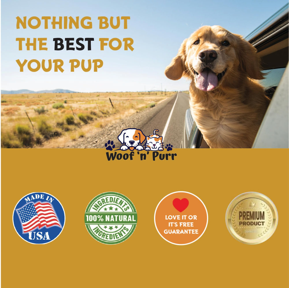 Woof 'n' Purr packaging-1oz-bottle-hero showcases a compact, travel-friendly solution.