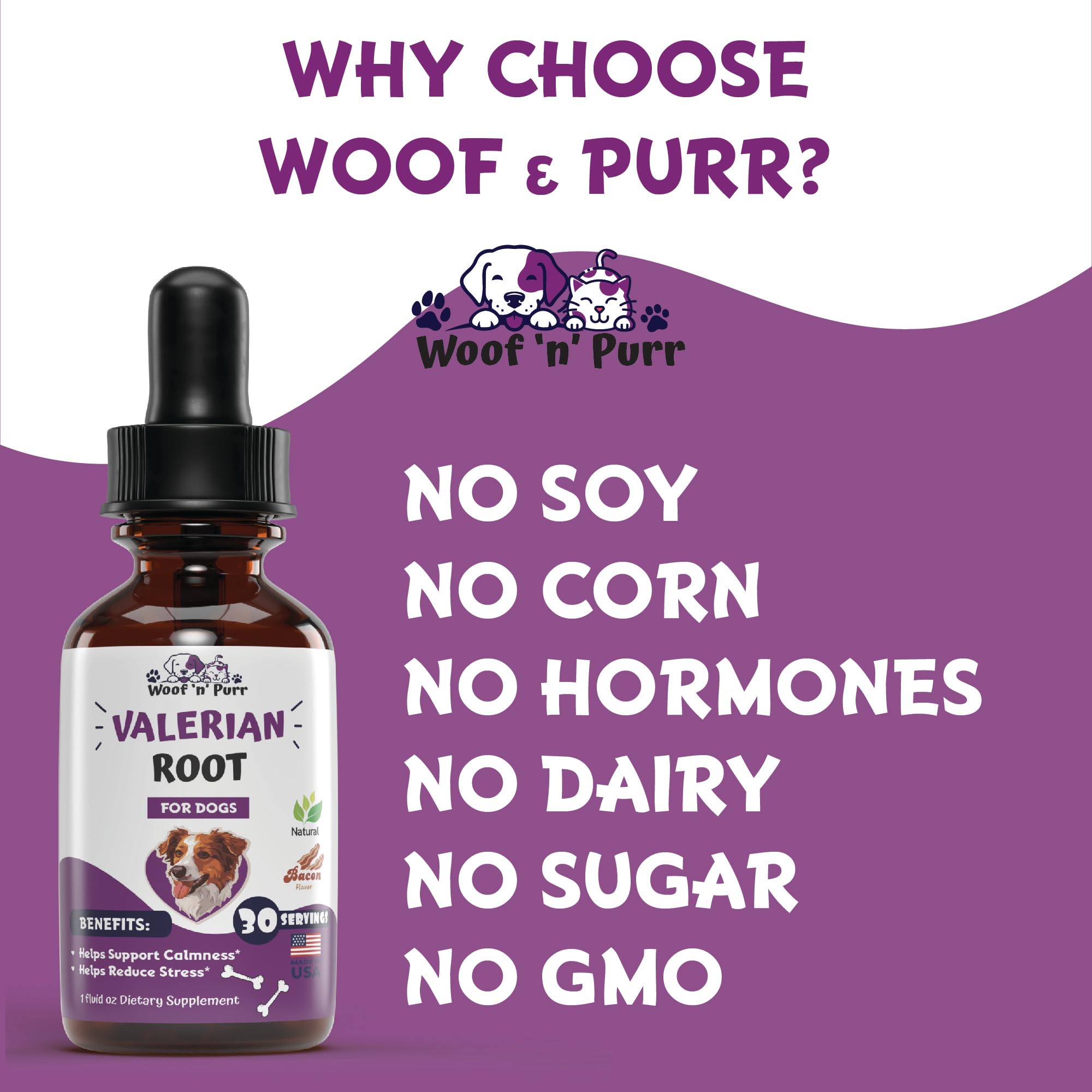Woof n Purr Valerian Root car-ride calm supports less stress during travel.