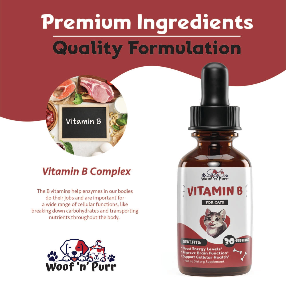 Woof 'n' Purr Vitamin B for Cats mouth drops admin for direct dosing.