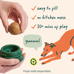WOOF Pupsicle durable natural rubber highlights safe, long-lasting chew sessions.