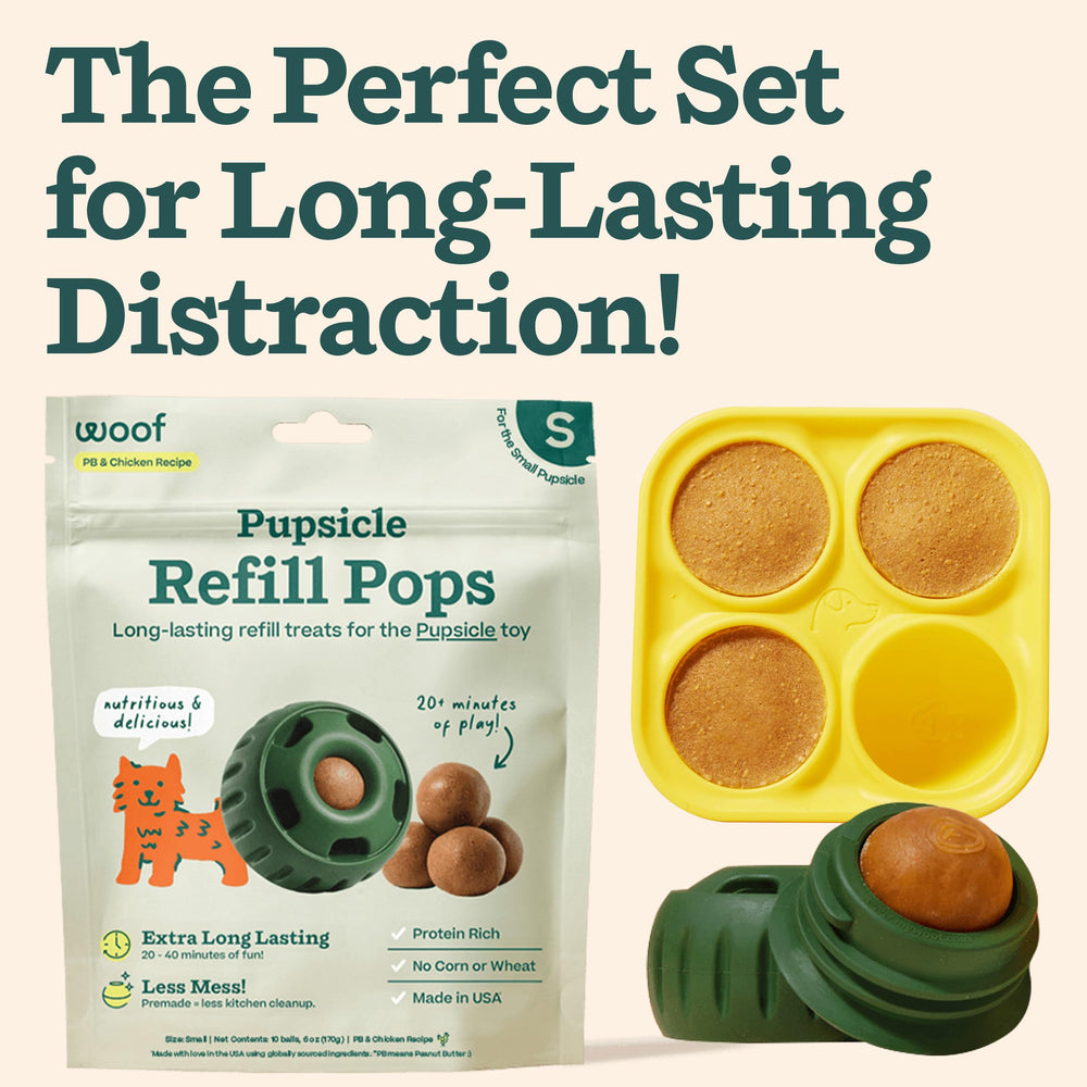 WOOF Pupsicle mold filled for DIY treats and frozen rewards