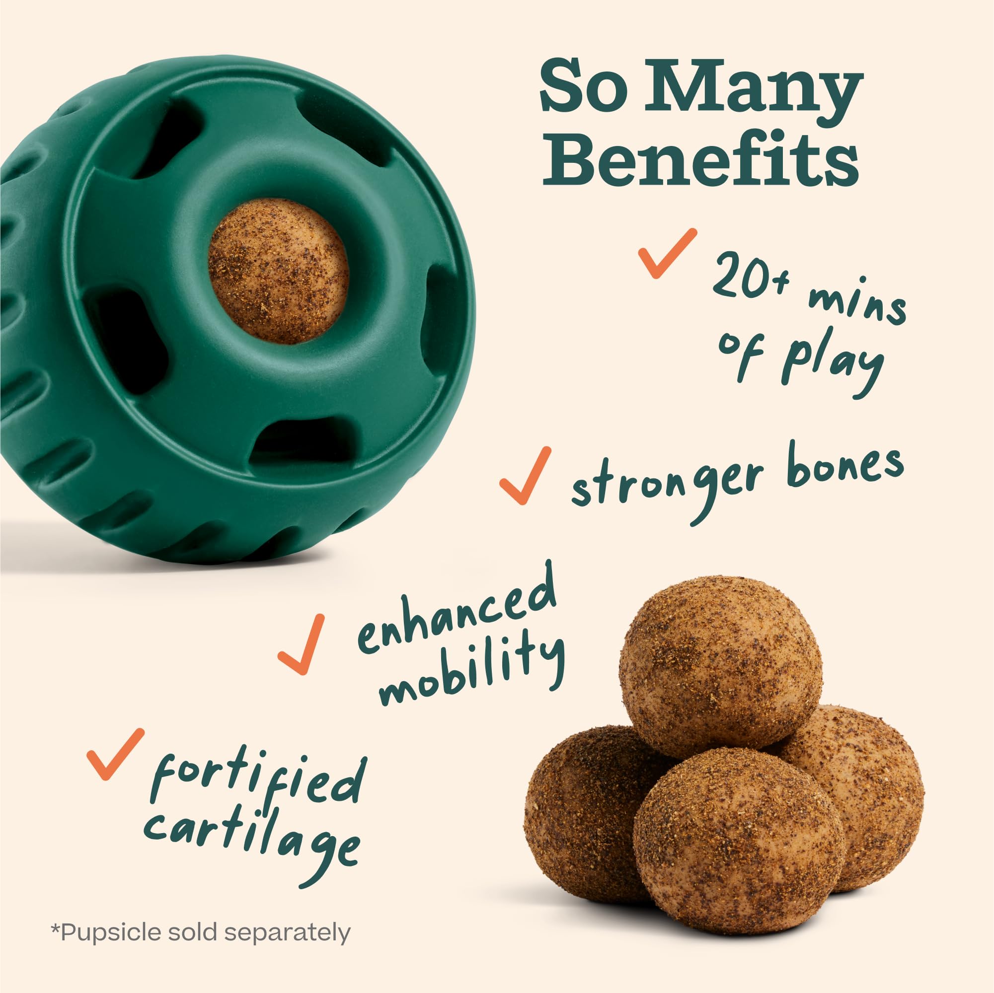 WOOF Pupsicle Pops dog enjoying treat during playtime.