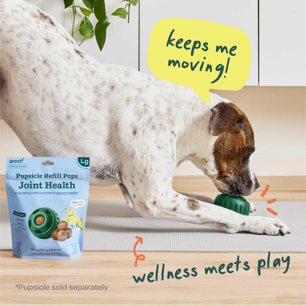 WOOF Pupsicle Pops quick-use action for easy, rewarding dosing.