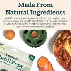 WOOF Pupsicle Refill Pops ingredients showcase high-quality components for dogs.