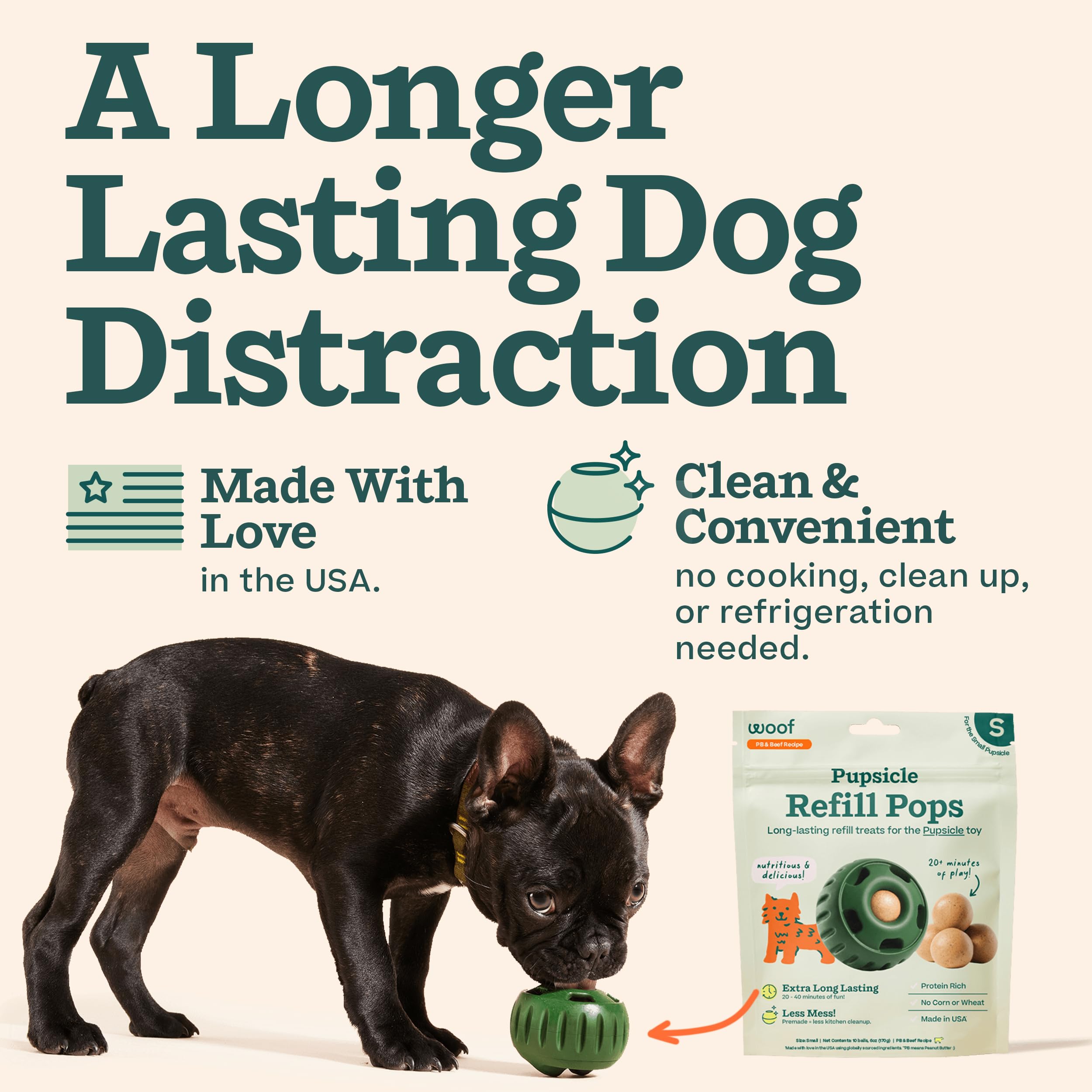 WOOF Pupsicle refill pops open-treat showcases quick, low-mess rewards during car rides.