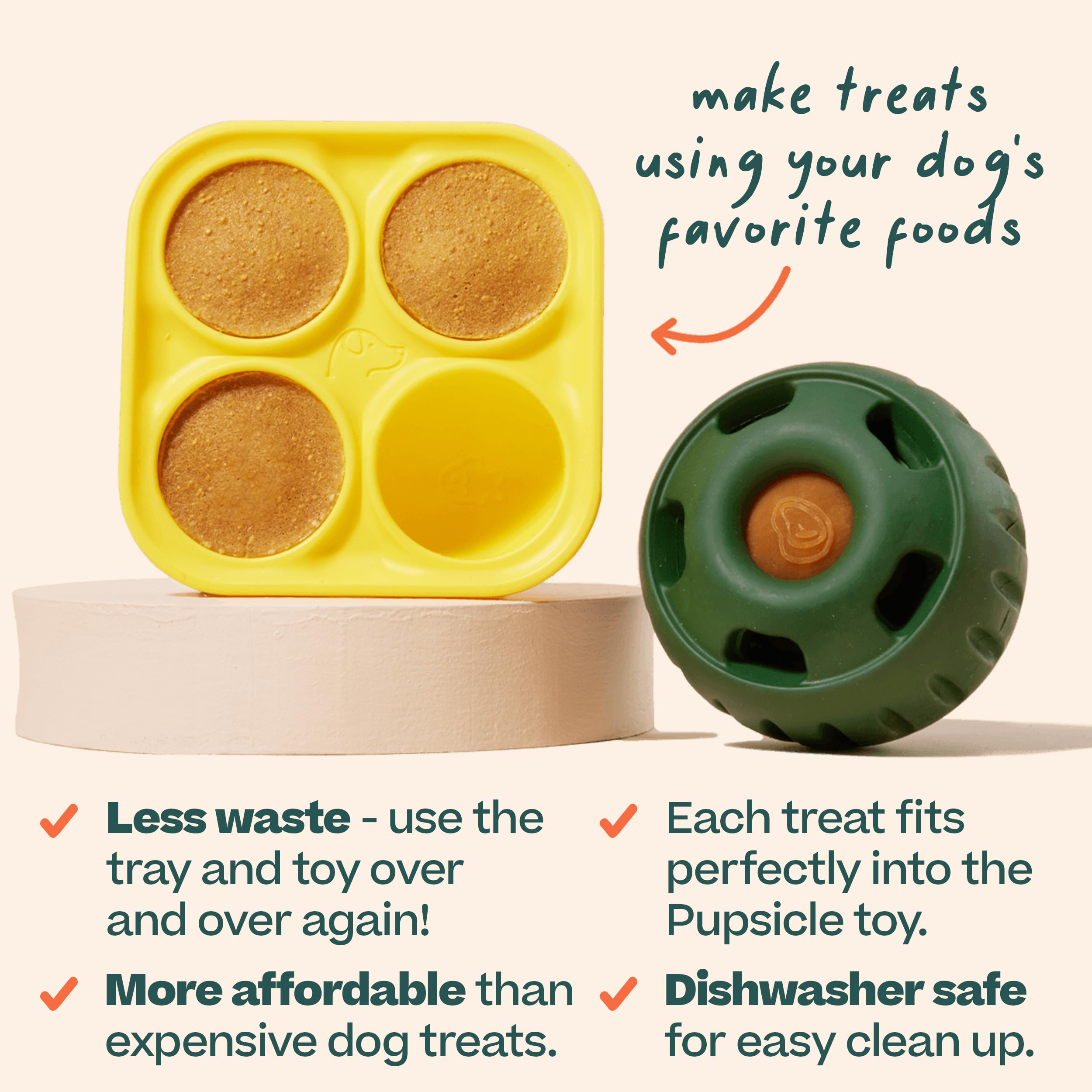 WOOF Pupsicle Tray dishwasher-safe design for quick cleanup after freezing.