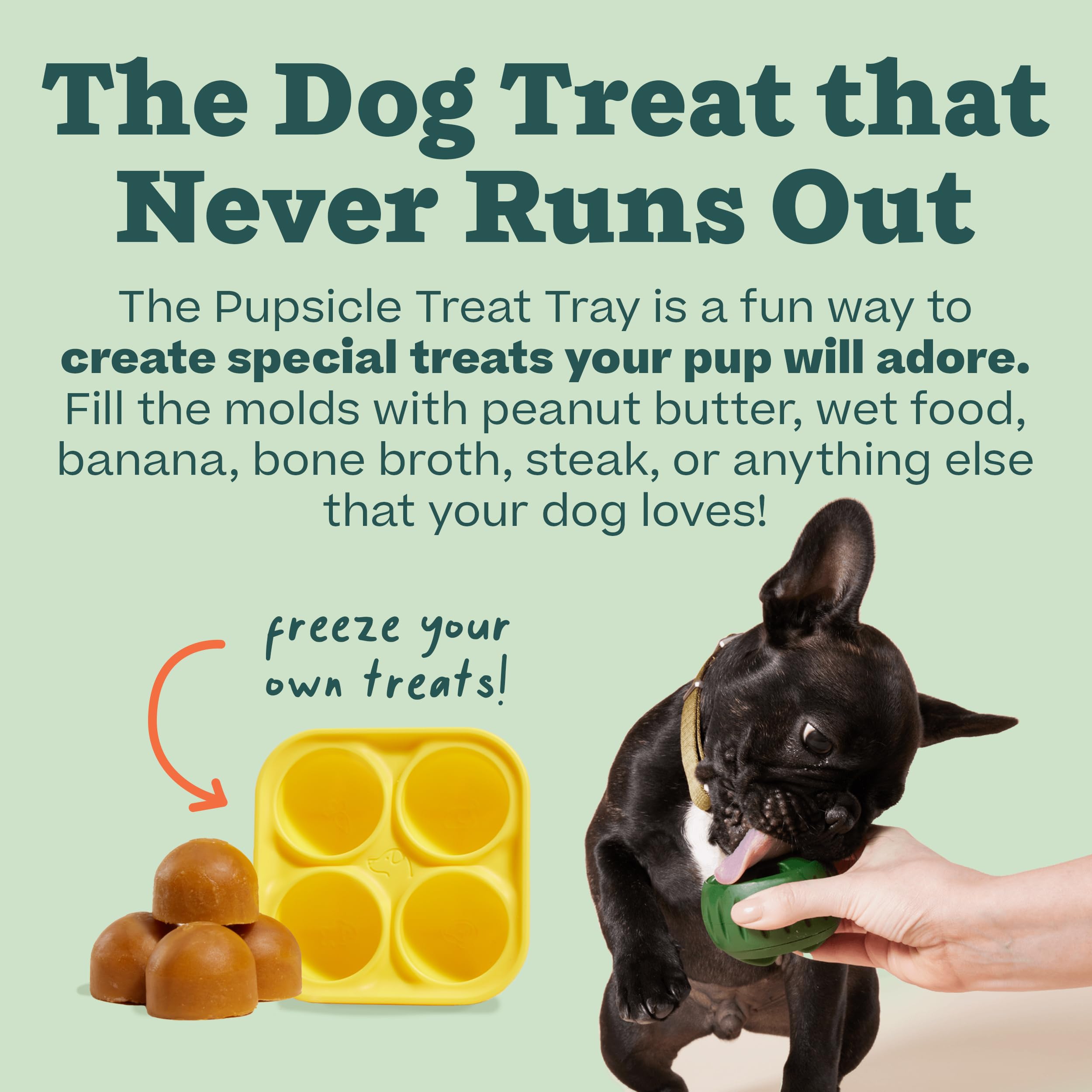 WOOF Pupsicle Tray ready for freezing your pup's favorite recipes.