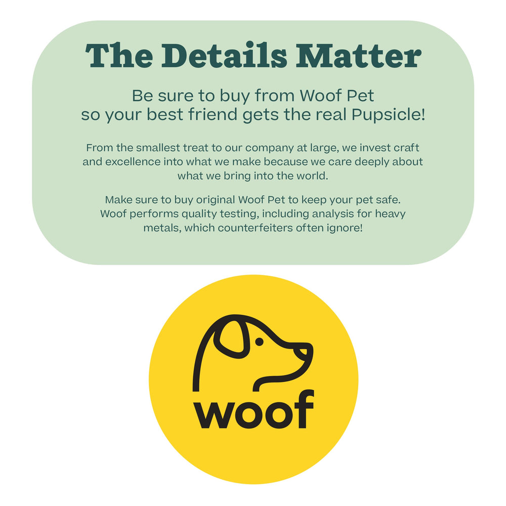 WOOF Pupsicle Tray XL design fits large dogs 75 pounds and up.