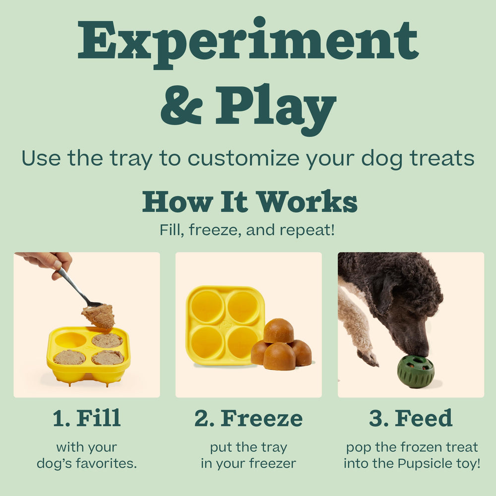 WOOF silicone tray hero highlighting easy cleaning after treats.