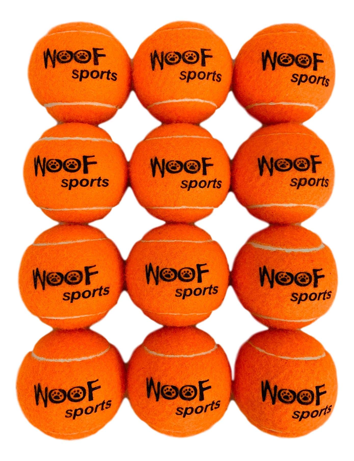 Woof Sports orange balls, controlled bounce helps easier mid-air catching.