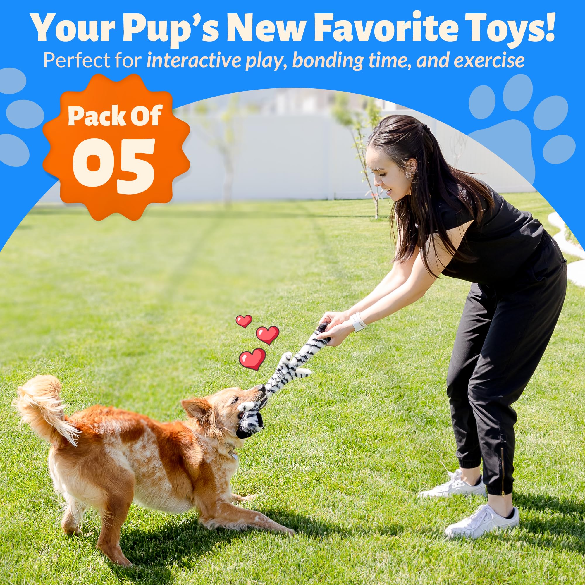 Woof Wonders safari-squeaky-crinkle toy fuels exploration and active engagement.