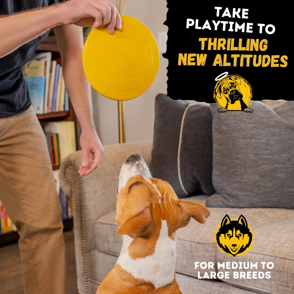 WoofBite Disc with lifetime guarantee for durable canine toys.