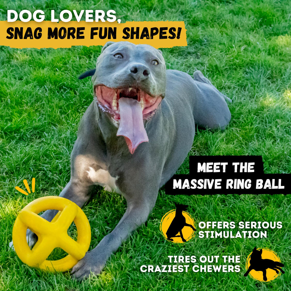 WoofBite Indestructible Jumping Jack Toy 4.5-inch size for medium and large dogs.