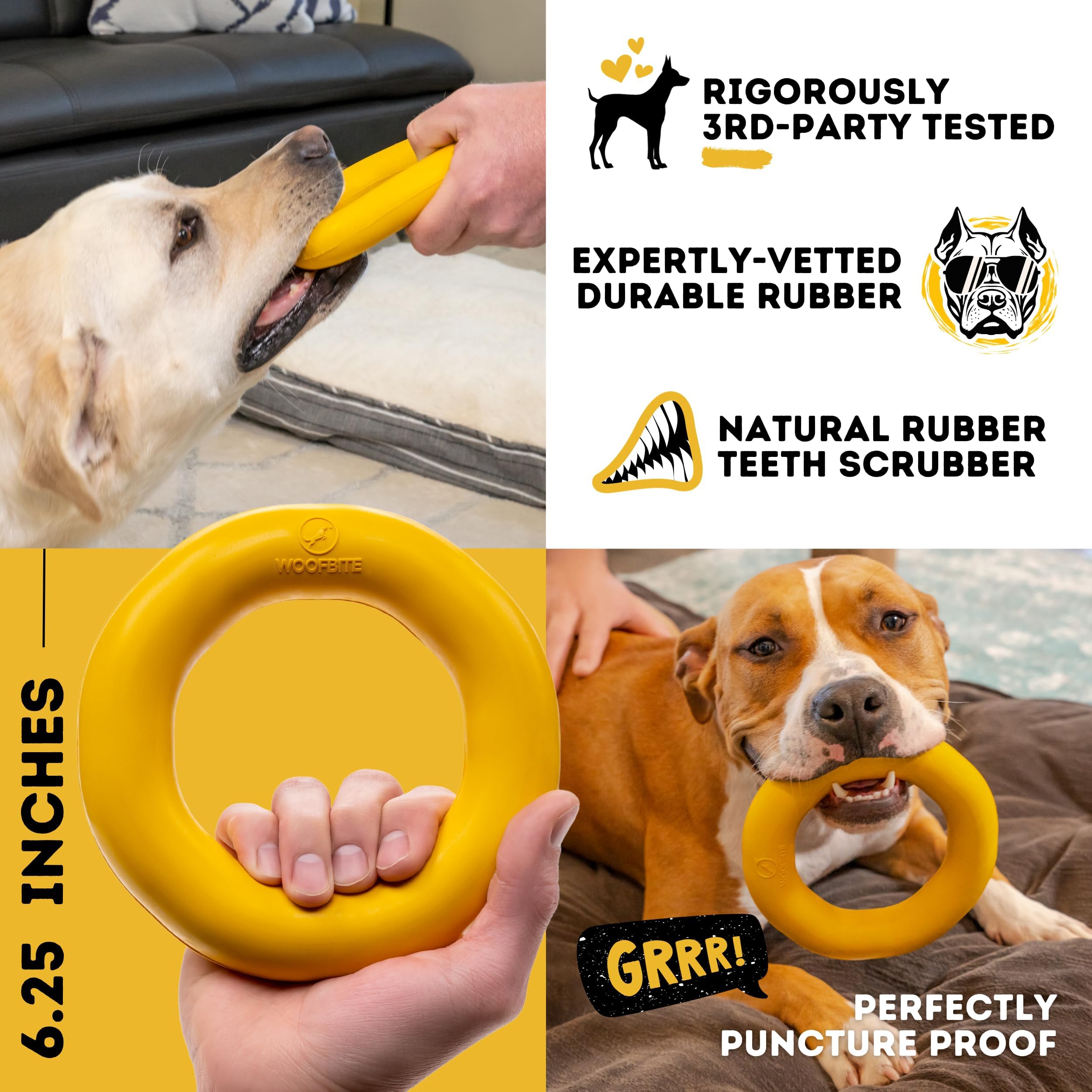 WoofBite Outdoor Grass Play shows easy visibility and durable outdoor use.