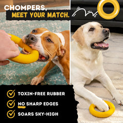 WoofBite Toy Rubber Texture Durability demonstrates tough material for aggressive chewers.