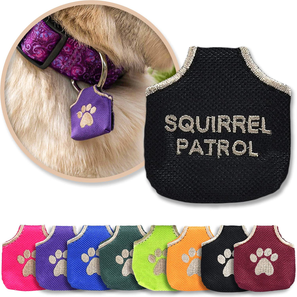 Woofhoof dog tag silencer on collar to reduce tag jingling noise