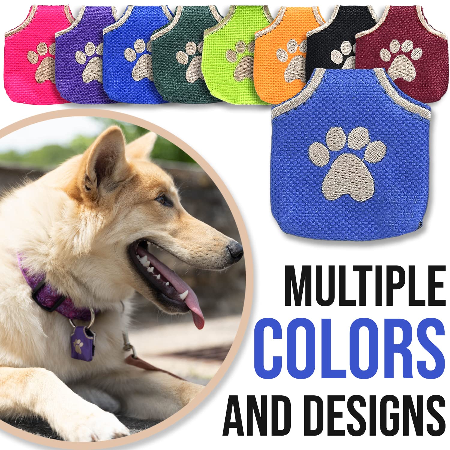 Woofhoof Dog Tag Silencer four-tags-capacity fits up to four IDs