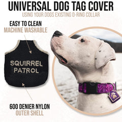 Woofhoof dog tag silencer with multiple tags visible and protected