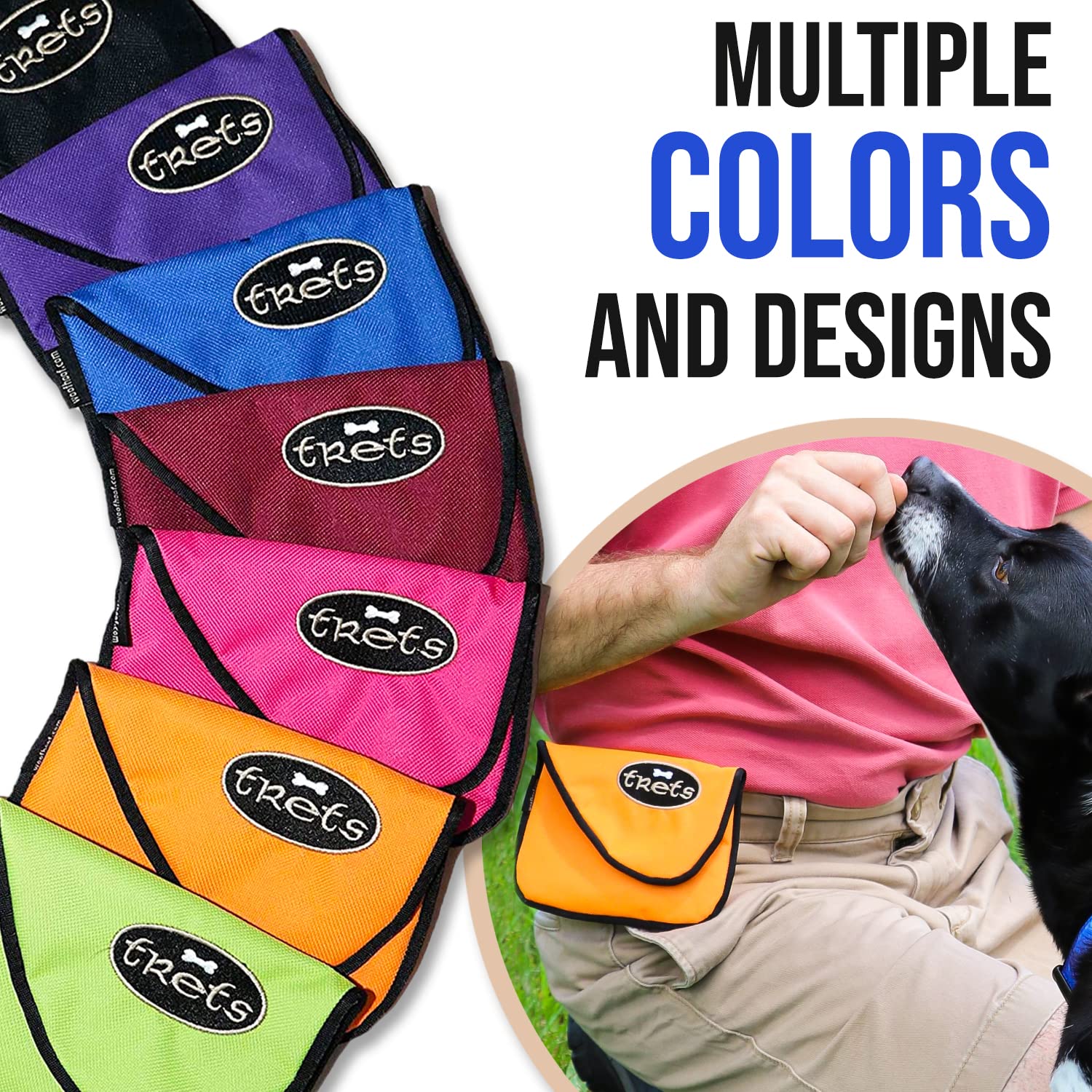 Woofhoof expandable gusset treat pouch demonstrates extra space for longer sessions.