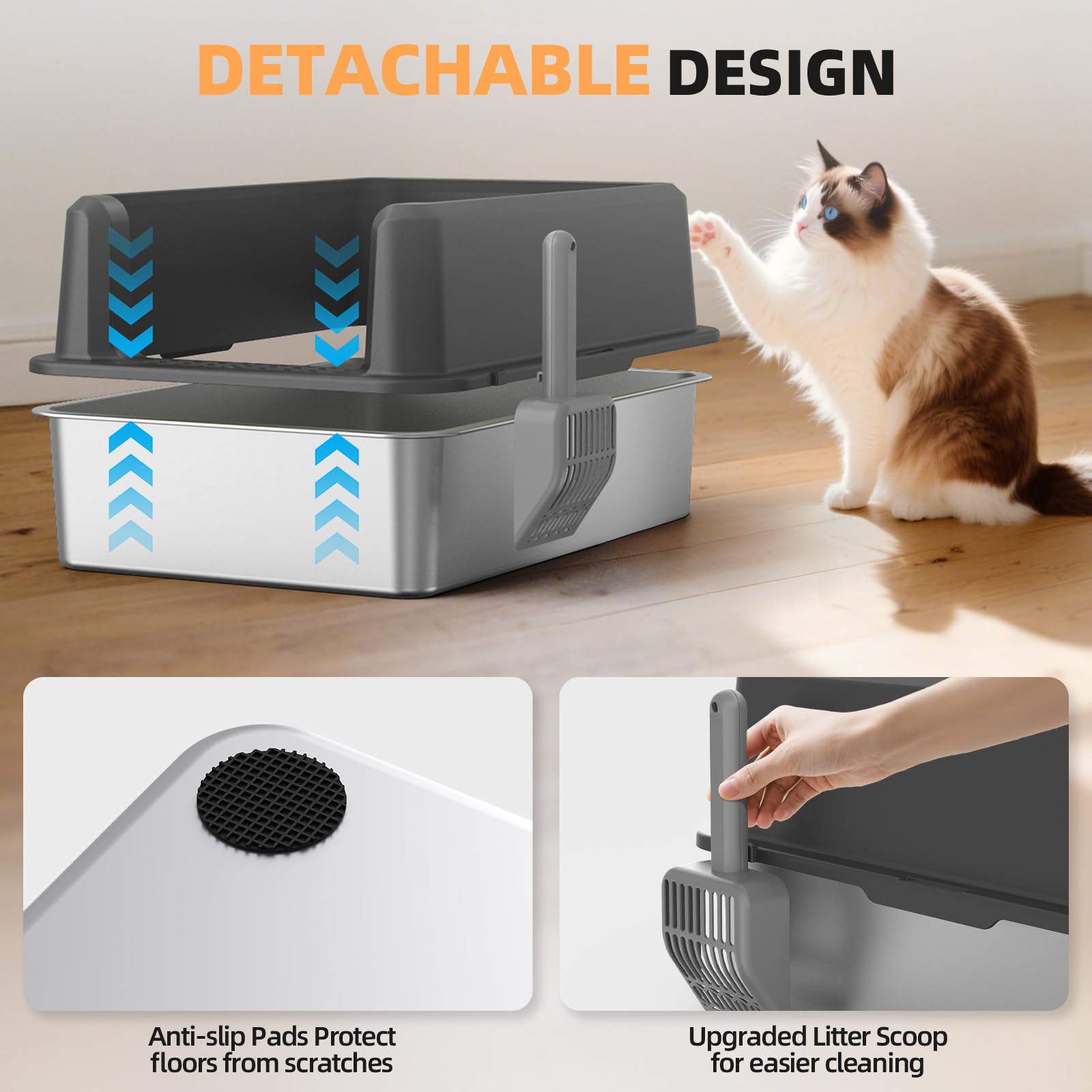 WoofiGo included scoop closeup demonstrates quick cleanup capability.