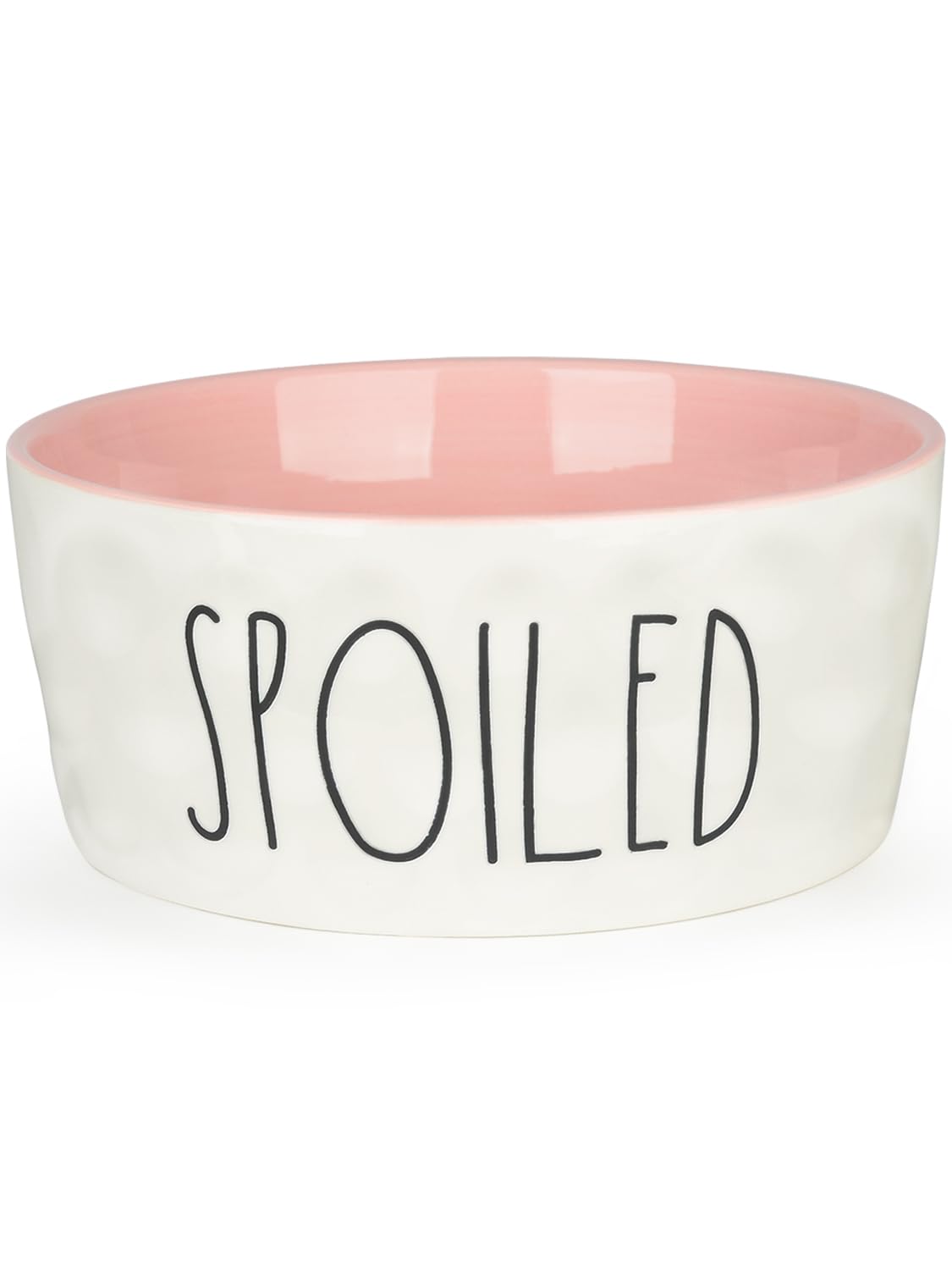 WoofinPets 27oz ceramic dog bowl with generous capacity for meals.