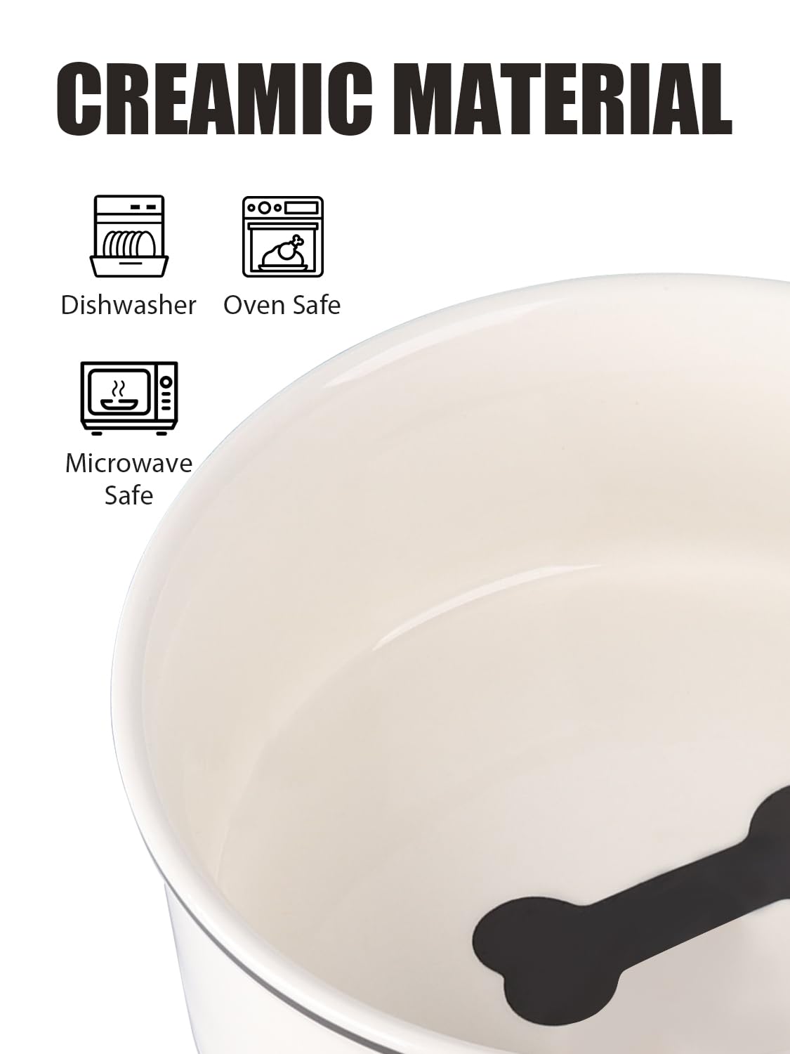 WoofinPets dishwasher-safe ceramic bowl makes cleanup simple