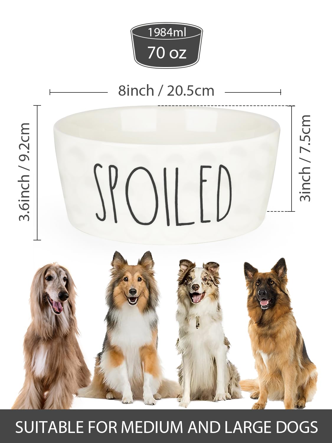 WoofinPets heavy-weight bowl provides stable feeding, reducing bumps during vigorous eating