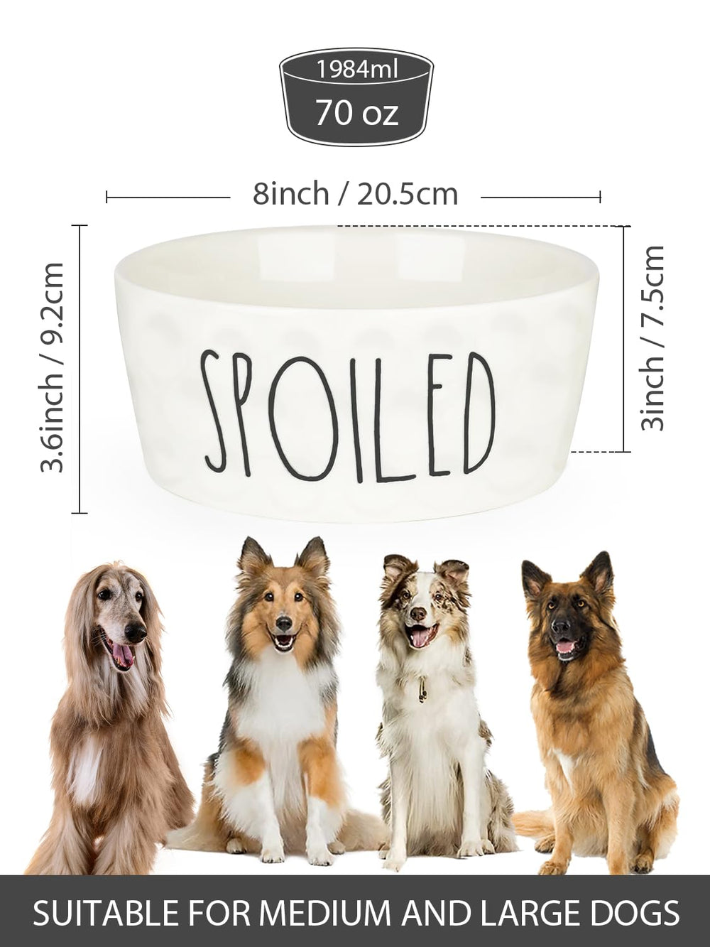 WoofinPets heavy-weight bowl provides stable feeding, reducing bumps during vigorous eating