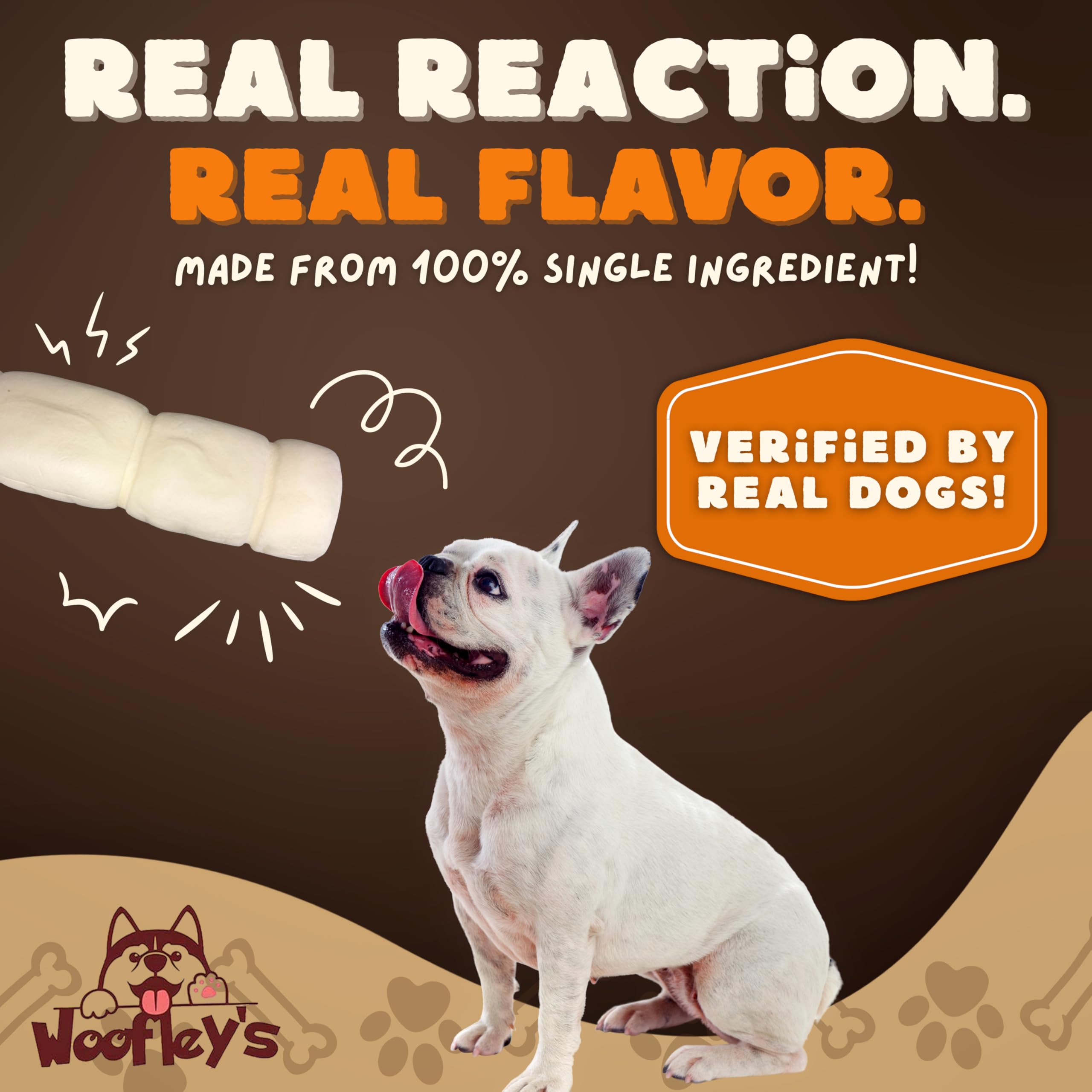 Woofley's buffalo beef cheek roll natural ingredients support easy digestion.