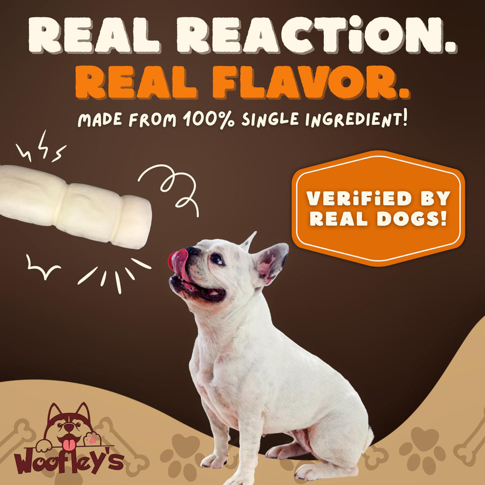 Woofley's buffalo beef cheek roll natural ingredients support easy digestion.