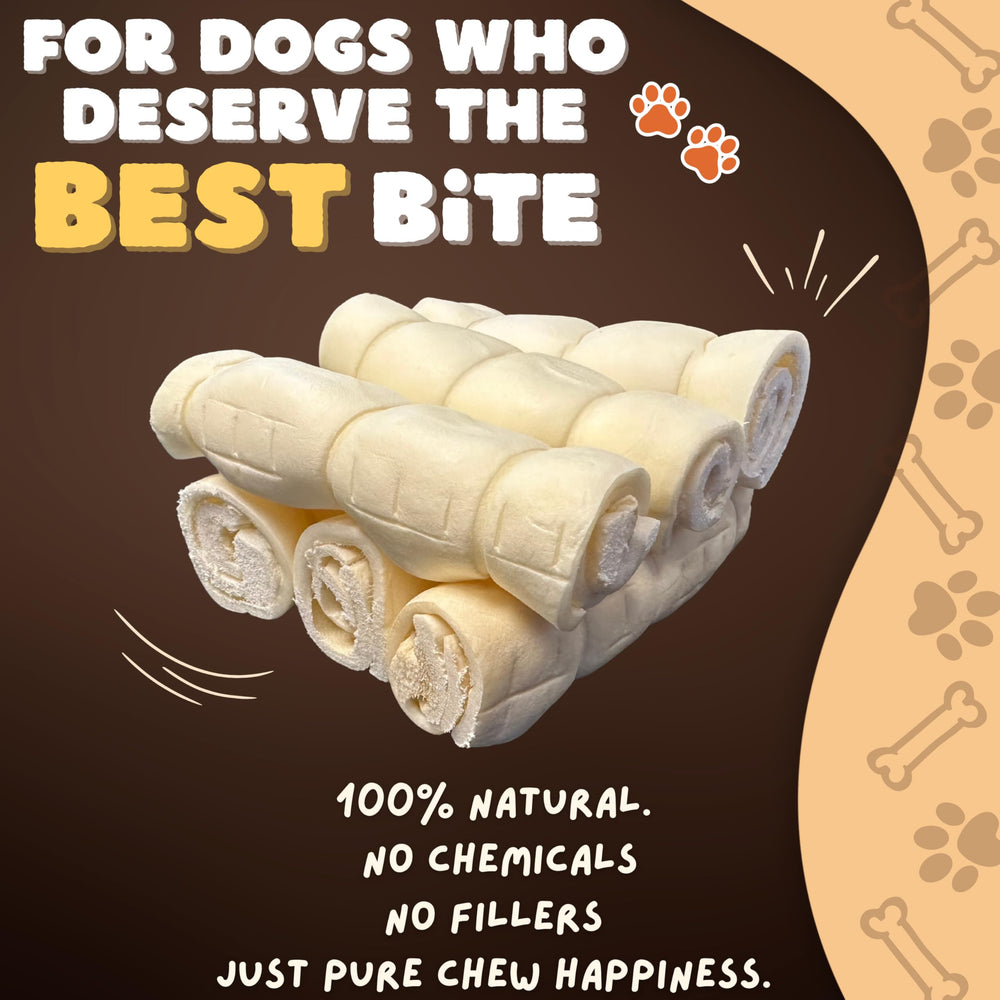 Woofley's buffalo beef cheek roll uncut portion shows single-ingredient chew.