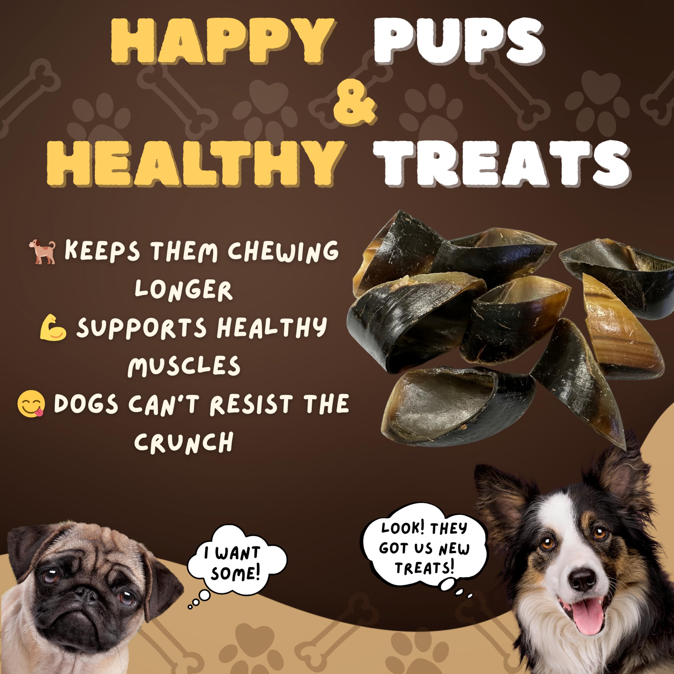 Woofley's Cow Hooves free range sourcing communicates ethical, natural treats