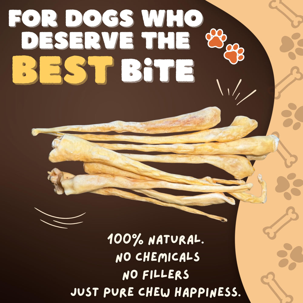 Woofley's Lamb Tail Sticks closeup reveals natural texture for easy digestion and satisfaction