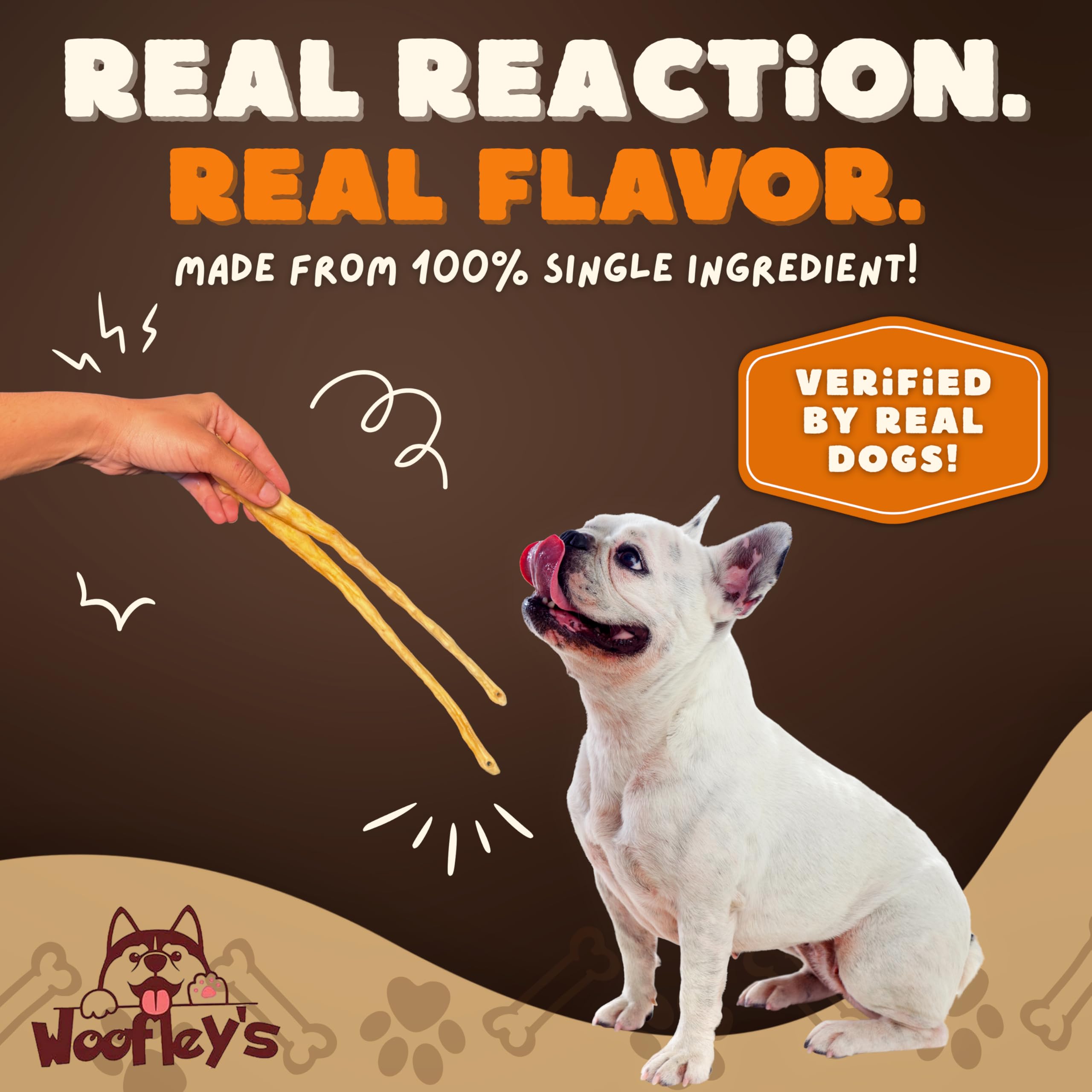 Woofley's Lamb Tail rawhide alternative provides a long lasting chew with no splinters