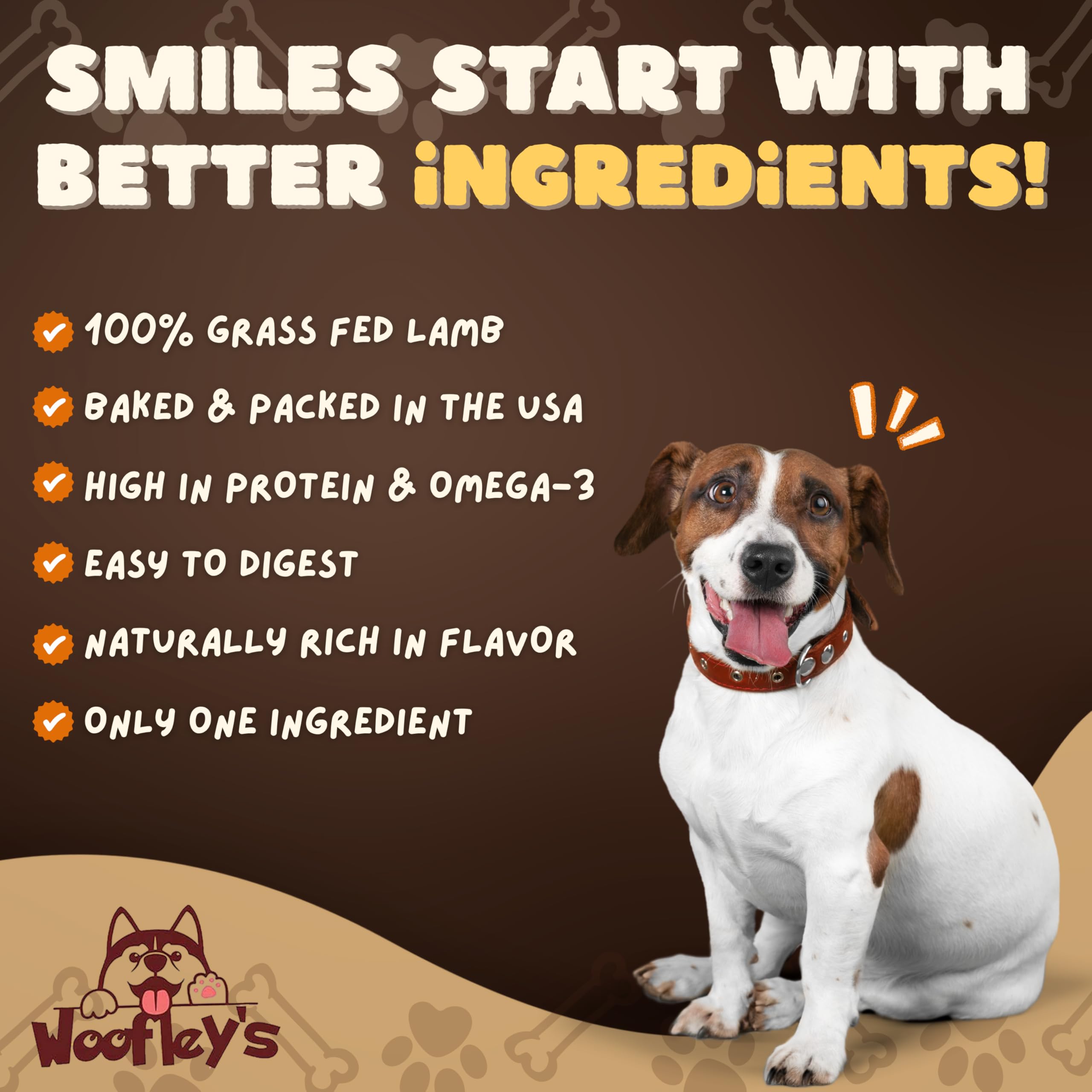 Woofley's Lamb Tail Stick ideal for small dogs and gentle chewers