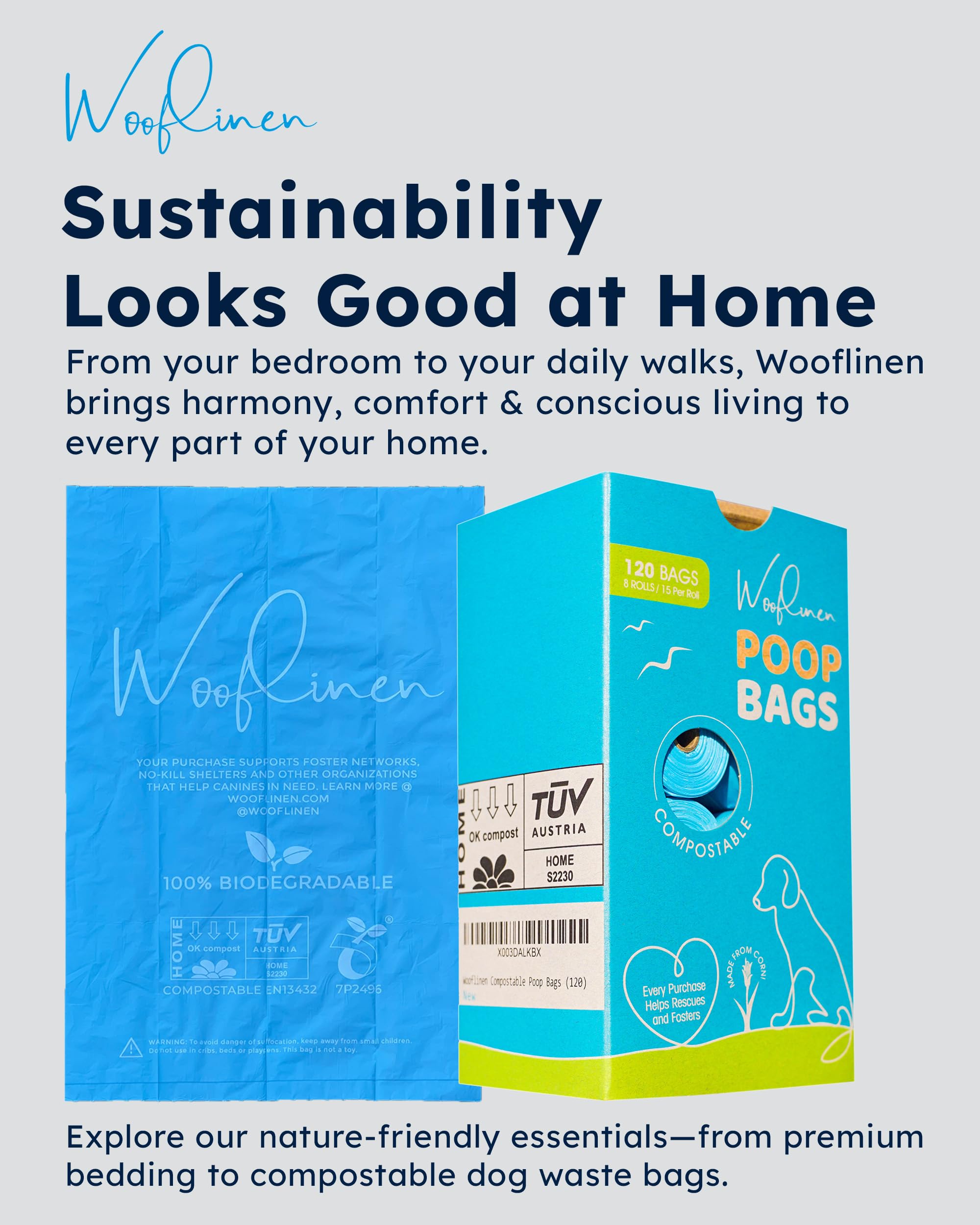 Wooflinen large 9x13 inch bags provide ample space for big messes