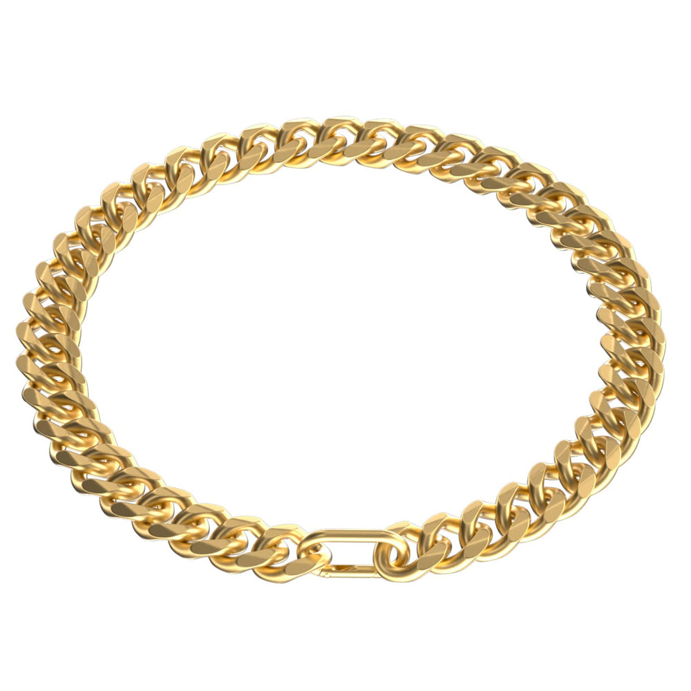 WOOFUU 18K rose gold plated chain collar on a dog with luxe look