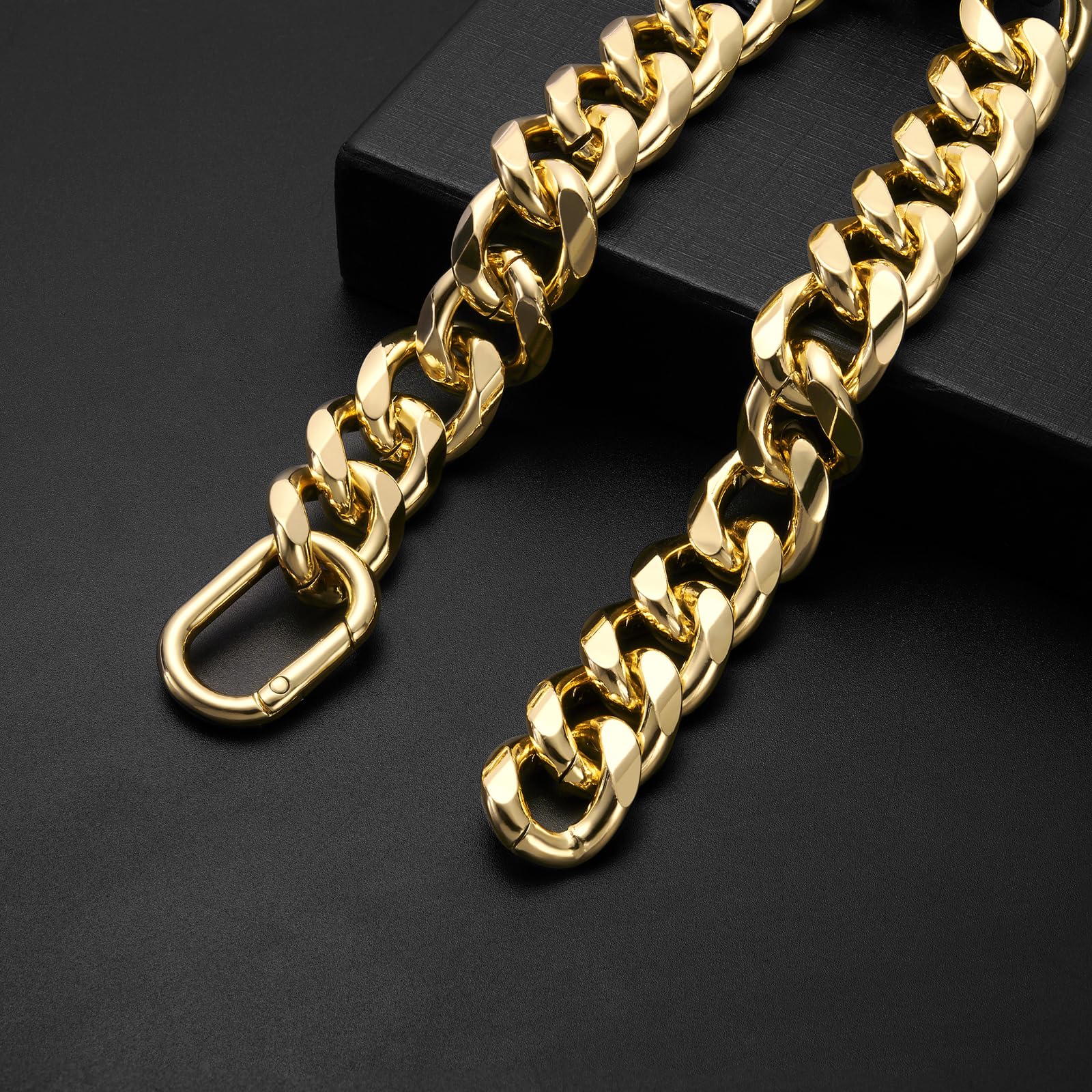 Close-up of WOOFUU gold collar showing durable finish for outdoor use