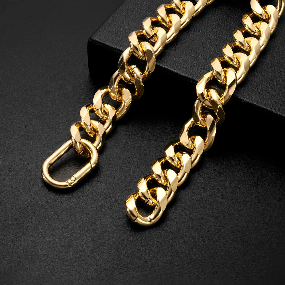 Close-up of WOOFUU gold collar showing durable finish for outdoor use