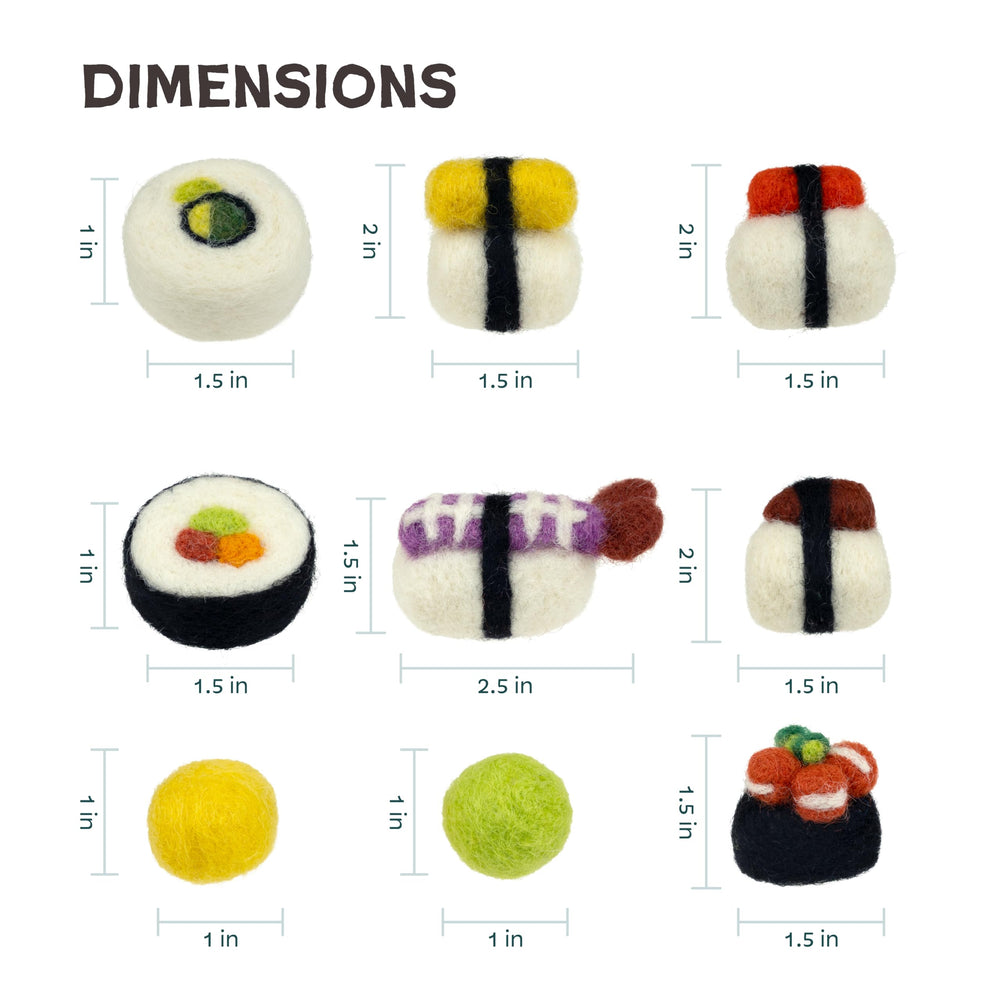 Woolbuddy Sushi Cat Toy Set catnip-free toys for sensitive cats.