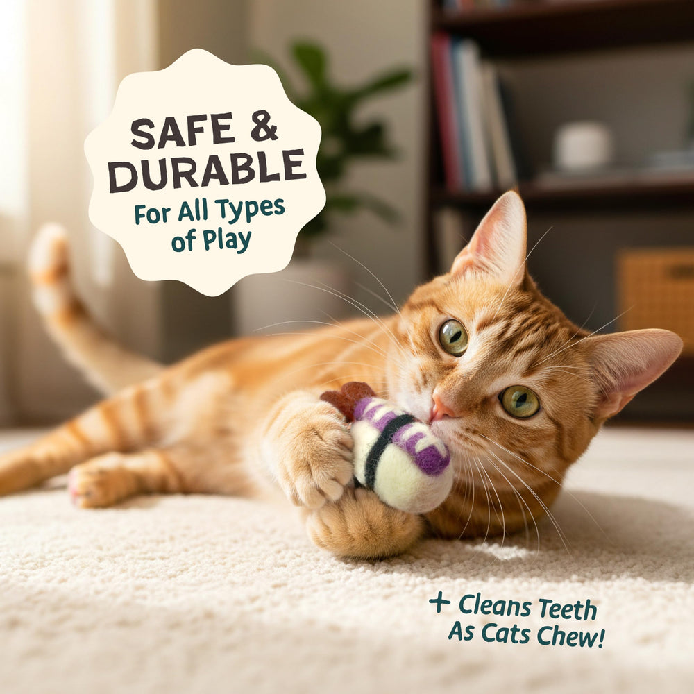 Woolbuddy Sushi Cat Toy Set large piece for bigger cats' enrichment.