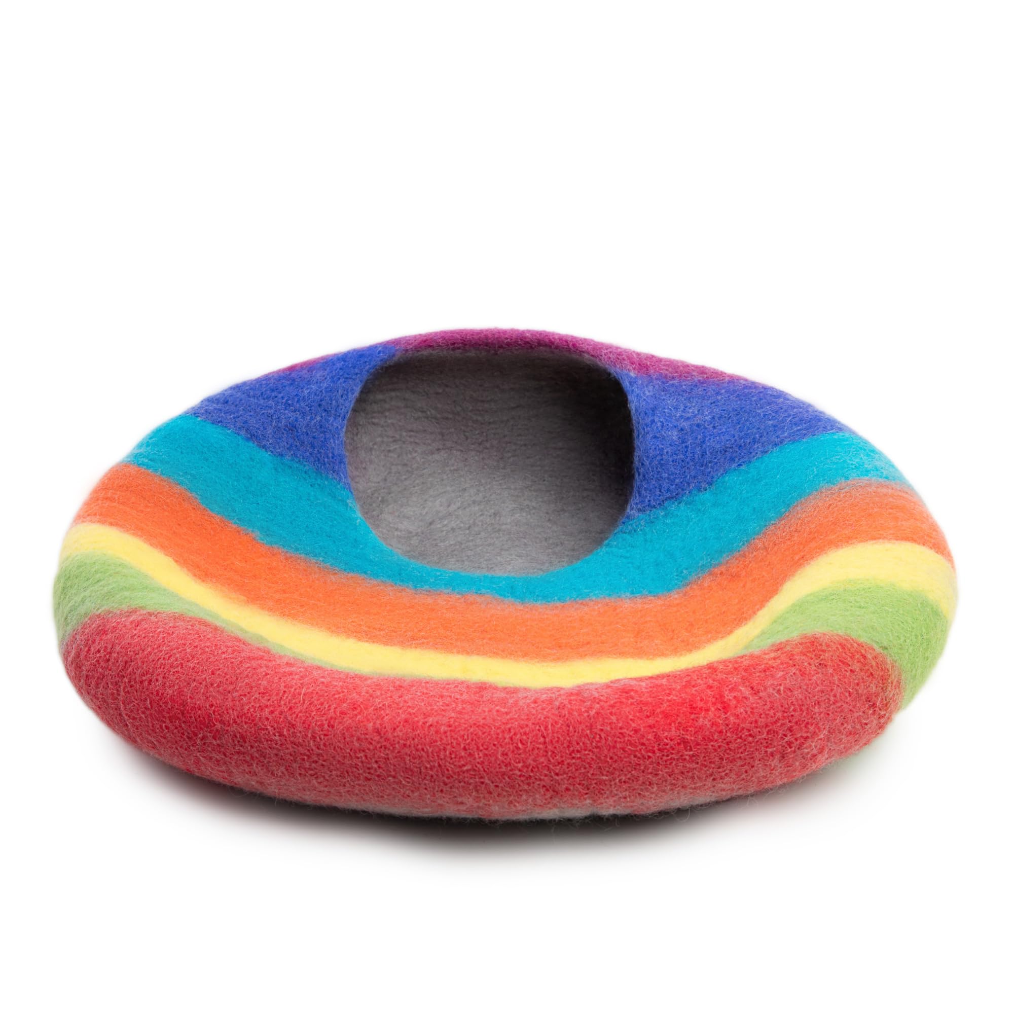 Woolygon Premium Felt Cat Cave Bed handmade in Kathmandu by skilled artisans.