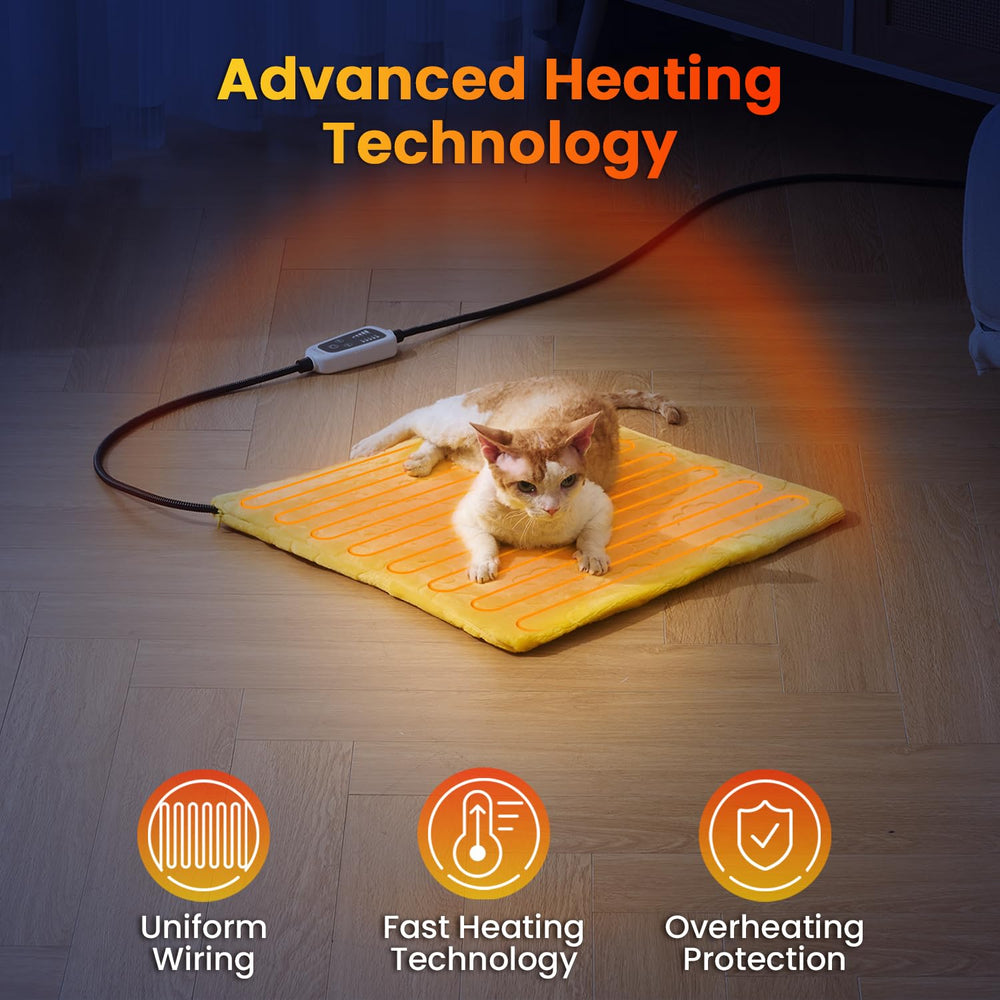 WOOMER pet heating pad in kennel or crate helps pets stay warm during resting.