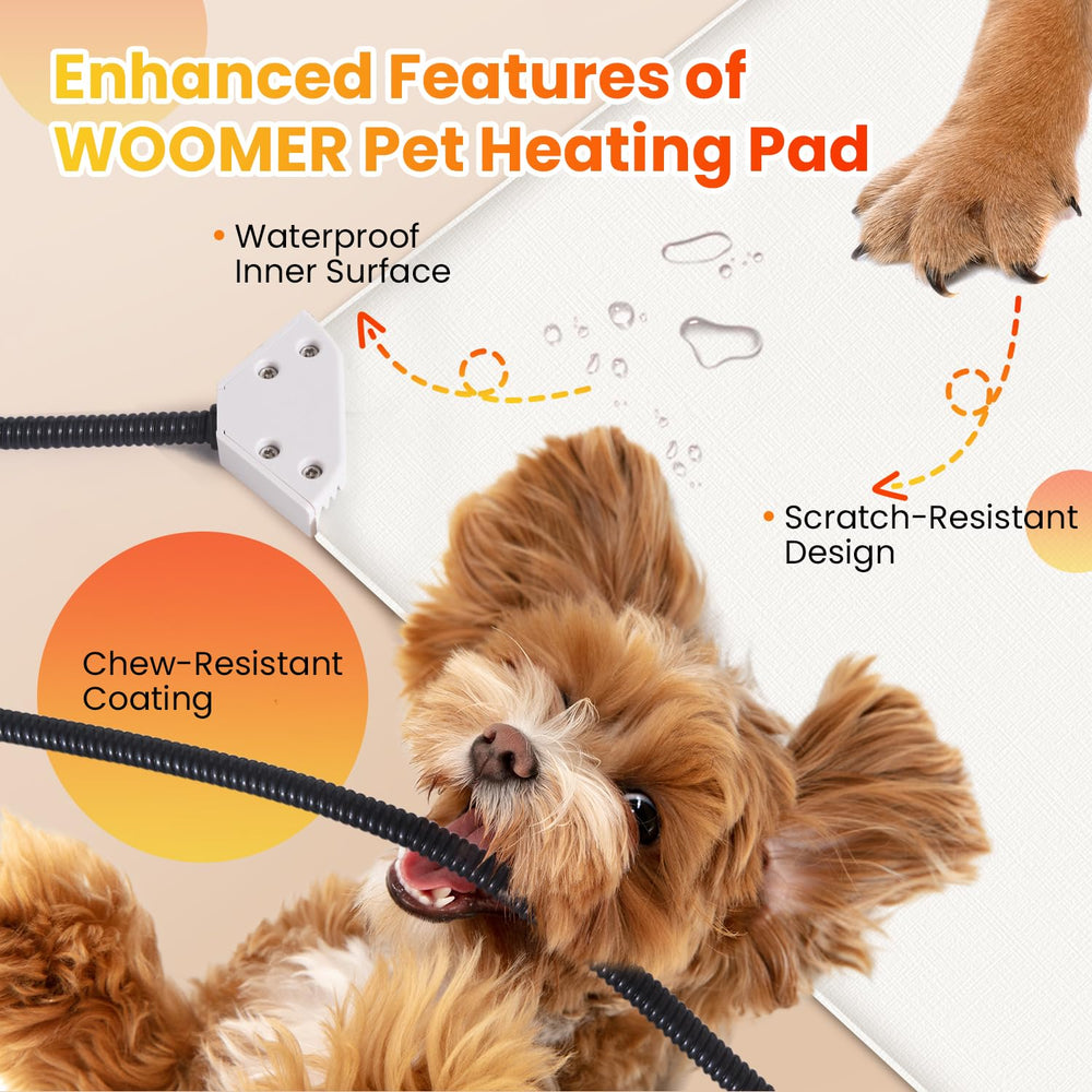 WOOMER heating pad thermostat settings emphasize customizable comfort across five warmth levels.