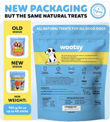 Wootsy Chicken Jerky texture close-up showcases chew-friendly, high-protein bite.