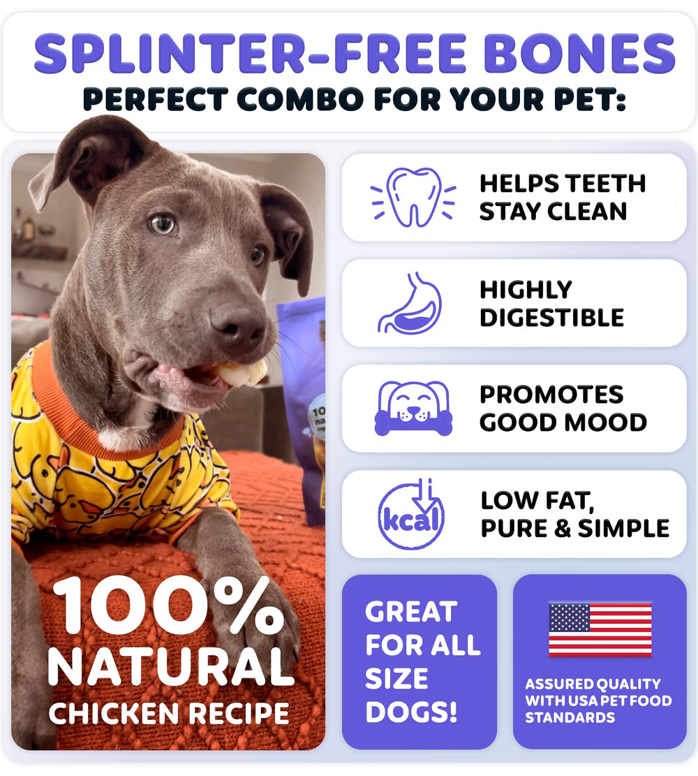 Wootsy Chicken Wrapped Knotted Rawhide Bones grain-free formula visual for sensitive-dog use.